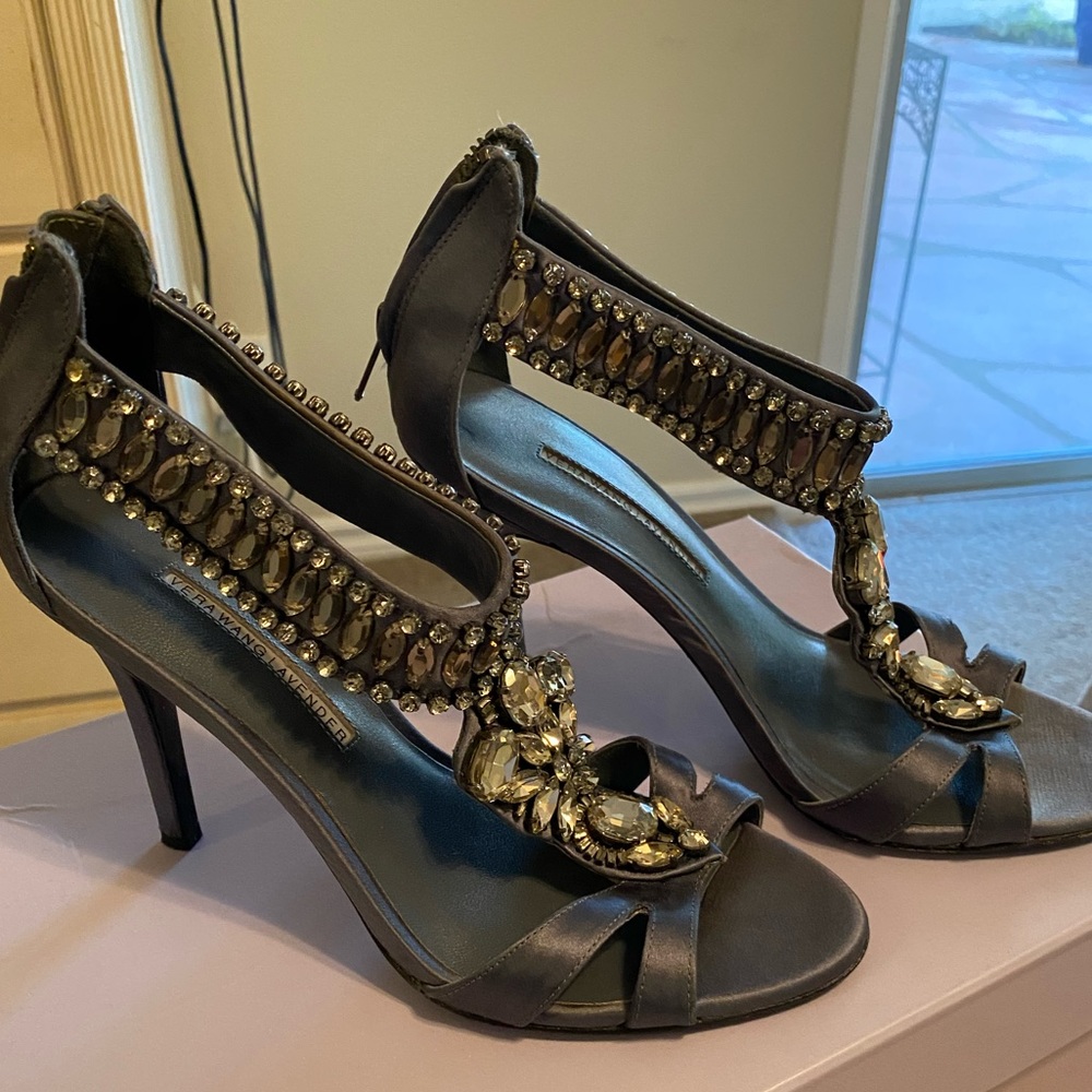 Vera Wang Lavender jeweled wedding heel